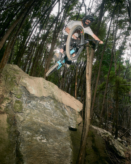 Rider sending a gap on the Santa Cruz Nomad