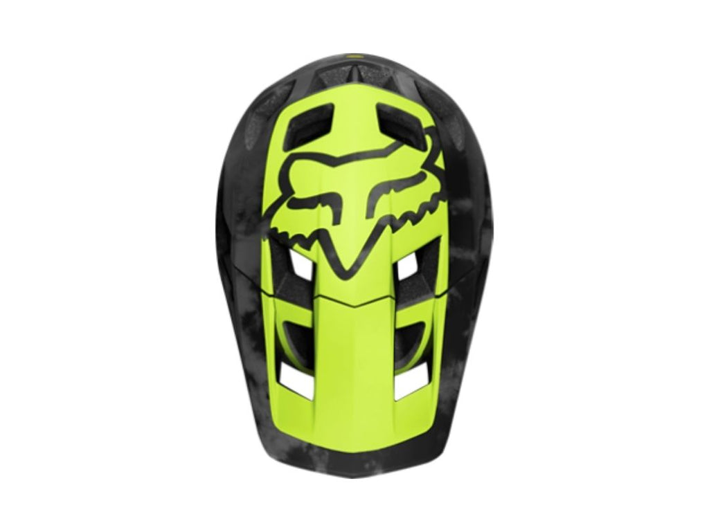 FOX Dropframe Pro Day Glow Yellow Helmet - Legend Bikes