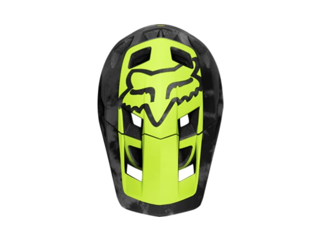 FOX Dropframe Pro Day Glow Yellow Helmet - Legend Bikes