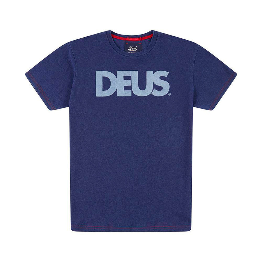 DEUS EX MACHINA All Caps Indigo Tee - Legend Bikes