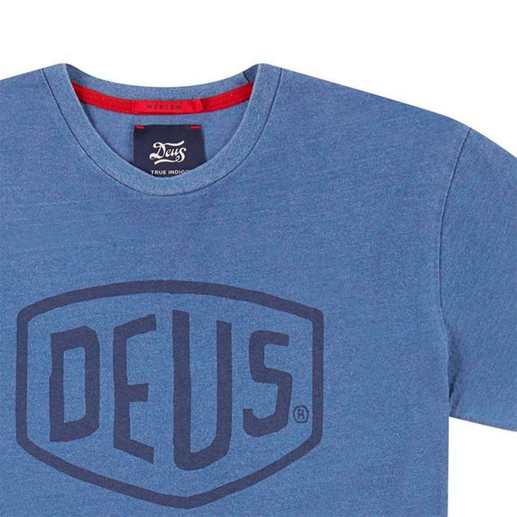 DEUS EX MACHINA Shield Indigo Tee - Legend Bikes