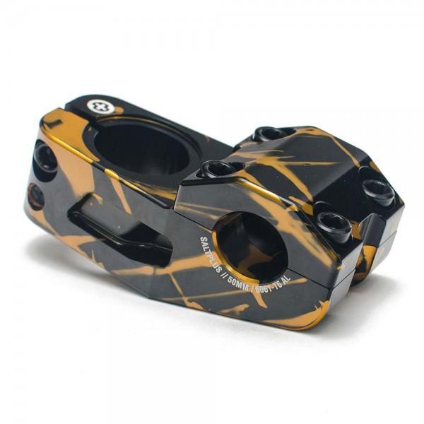 SALTPLUS MANTA TOPLOAD 50MM STEM BLACK / GOLD ACID DRIP - Legend Bikes