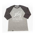 STAY STRONG DEMMING RAGLAN GREY TSHIRT - Legend Bikes