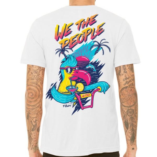  WETHEPEOPLE SOUTH BEACH WHITE WTP X FLUOR COLLAB TEE SHIRT - Legend Bikes